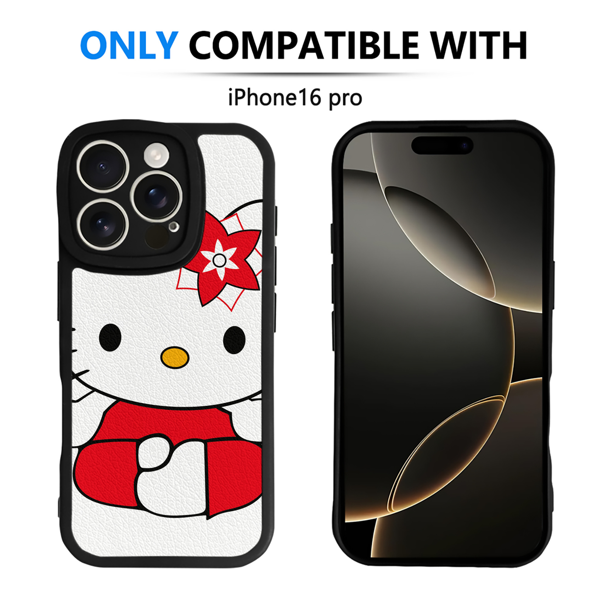（画像用） Hello Kitty ハローキティ 【iPhone 16シリーズ対応】シリコンスマホケース（レザー調） 材質：シリコン
